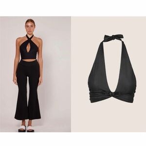 Black Halter Bikini Top